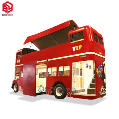 China Custom Electric Juice Bakery Double Decker Food Truck Coffee Truck Ice Cream Truck Decker Bus Hot Dog Stand Vegetable Processing Plant Double Food Cart for sale