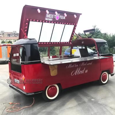 China Hot Dog Electric Four-Wheel Cart Juice Bar Halal Dining Car Electric Four-Wheel Cart Mobile Food Truck Bus Fast Food Pizza Truck Vegetable Processing Plant Party Van for sale