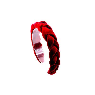 China Factory Price Low Price Red Velvet Braided Headbands Hair Decoration Christmas Design Headbands Custom Luxury Hair Accessories For Women for sale