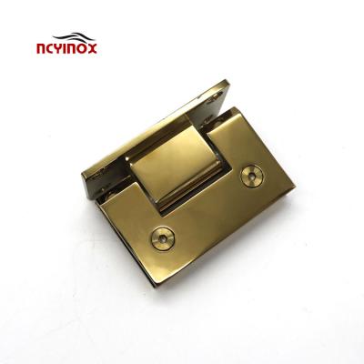 China Modern Brass Frameless Glass Door Pivot Adjustable Shower Enclosure Screen Hinge for sale