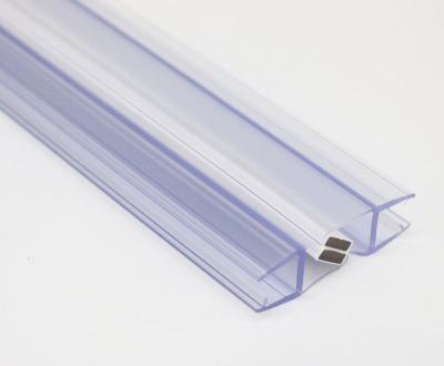 China Modern High Quality Plastic PVC Transparent Waterproof Strip With Magnet Bumper Strip For Bathroom Door Seal Glass Strip for sale