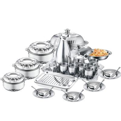 China 2022 New Product Multifunction Kitchen Cookware Sets 28 Pcs Stainless Steel Cooking Pot Set for sale