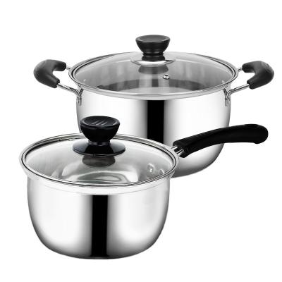 China High Quality Stainless Steel Sauce Pan Milk Pot Soup & Stock Pots Set With Steamers for sale