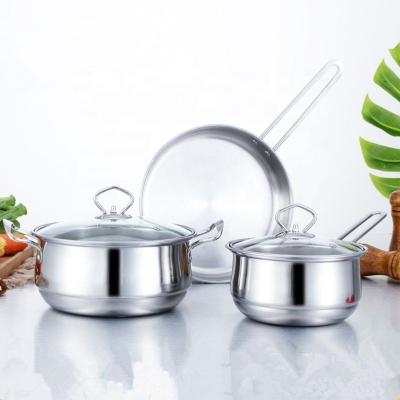 China High Quality 3 Pcs Multi-Function China Induction Cookingware Set Stainless Steel Cooking Pots Sets for sale