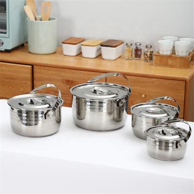 China Home use 4pcs stock pot cooking cookware set with lid handle for sale