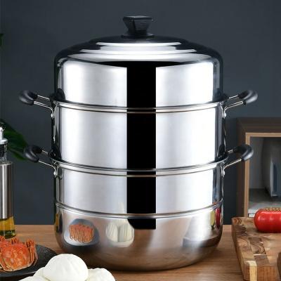 China Steamer Pot Oem Hot Selling Large Stainless Steel 2/3 Layer Restaurants Kitchenware Soup Pot Food Steamer Pot With Steamer for sale