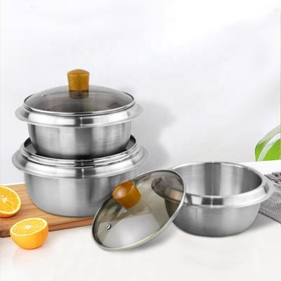 China High Quality Food Cooking Pot 304 Stainless Steel 18cm 20cm 22cm Restaurant Stock Pot Set Cooking Pot for sale