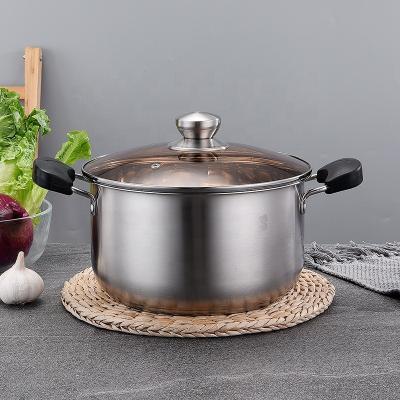 China High Quality Home Kitchen Cooker Pasta Pot Stainless Steel Soup Stock Pot Induction Cooking Pot With Lid for sale