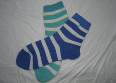 China Ladies Colorful Stripes Cotton Short Socks with 90% Bilateral Cashmere for Winter for sale