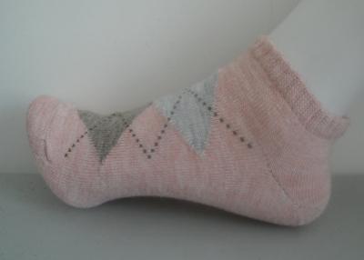 China Fashion Acrylic Kids Wool Ankle Socks Non Skid With Argyle Pattern for sale