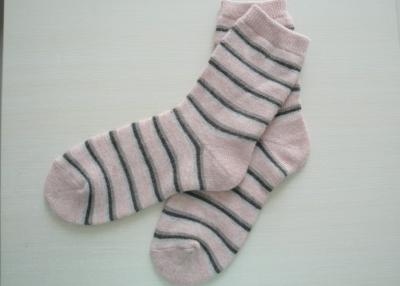 China Angora Wool Stripe Terry-loop Socks , Thich Winter Mens Socks with Single Needle for sale