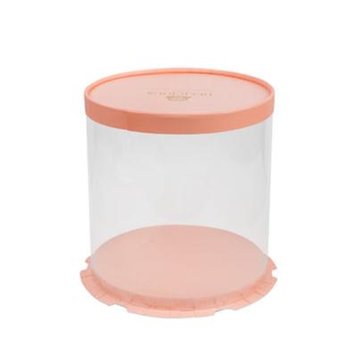 China Biodegradable Round Clear Container PVC Tall Packaging Cupcake Boxes Cake Box With Clear Lid for sale