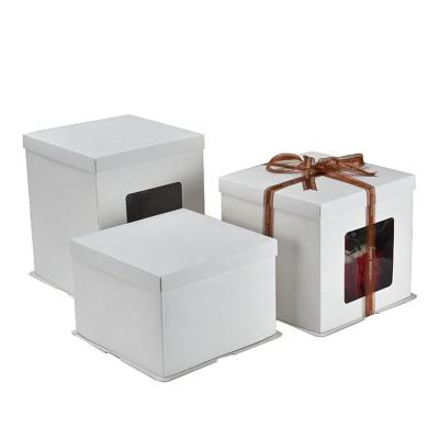 China Recyclable Cheesecake Handle Single Slice Boxes Disposable Paper Cakes Cakes Box With Window for sale