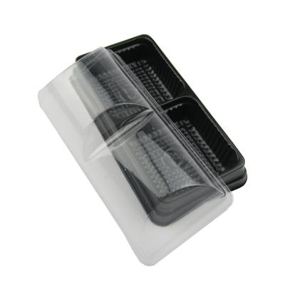 China Disposable Mini Packing Transparent Plastic Cake Box Biodegradable Lid Slice Box Packaging for sale