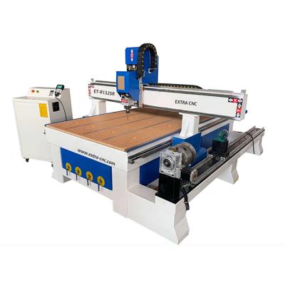 China Hot Sale 1325 WOOD ACRYLIC ALUMINUM MDF 4 Axis CNC Rotary Router Machine for sale