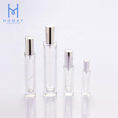 China Personal Care 30ml, 50ml, 100ml Hot Sale Empty Cosmetic Perfume Glass Bottle Square Shape With Pump Sprayer for sale