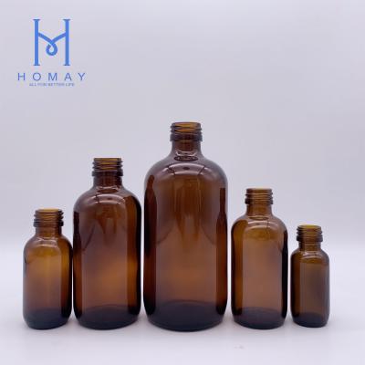 China 15ml 30ml 60ml 120ml 250ml 500ml 1000ml Amber Medicine Syrup Boston Glass Bottles With ROPP Caps For Syrup for sale