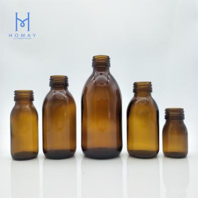 China Wholesale Customized Acceptable 150ml Empty Glass Medicine Logo Bottles For Syrup for sale