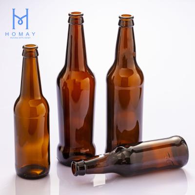 China Wholesale 330ml 500ml Amber Beverage Glass Beer Bottles For Beer for sale