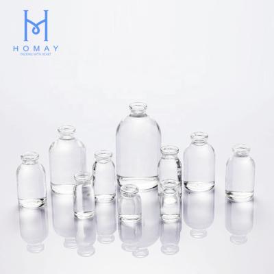 China Wholesale Pharmaceutical 5ml, 7ml, 8ml, 10ml, 15ml, 20ml, 30ml, 50ml, 100ml Clear Molded Sterile Injection Medicine Glass Vials For Antibiotics for sale