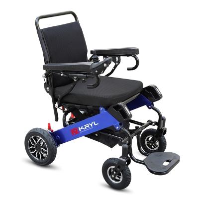 China Lightweight aluminum motor electric wheelchair aluminum alloy motor wheelchair brushless quality double battery for elderly people for sale