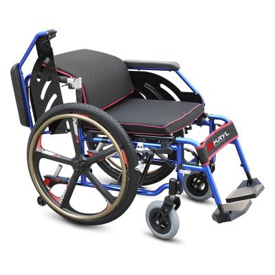 China Aluminum alloy mobile wheelchair with design manual good quality foldable lightweight aluminum brake manual wheelchair for sale