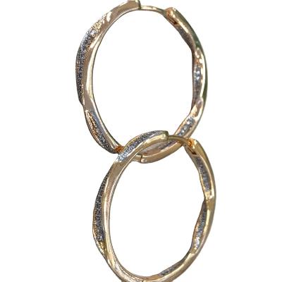 China 2022 TRENDY Fashion Luxury Brass Gold Plated Hoop Earrings For Girl Women For Gift Party Wedding for sale