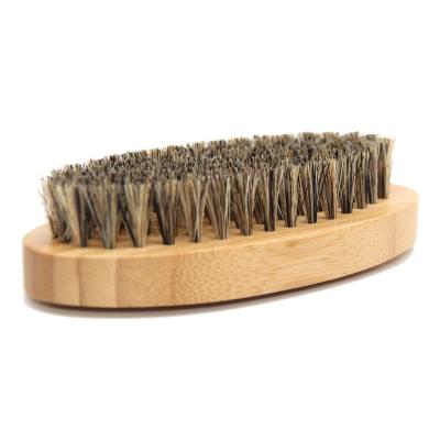 China Beard Grooming 100% Natural Color Boar Hair With Bamboo Wooden Handle Beard Brush for sale