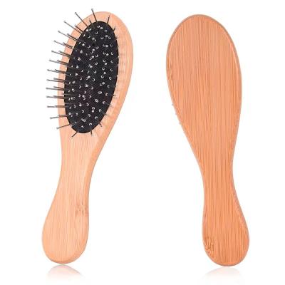 China Cushion Wood Handle Wooden Massage Teeth With Cushion Women Styling Hair Brush for sale