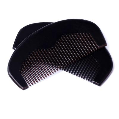 China Beard Grooming Hot Sale Black Color Fine Teeth Anti Static Wooden Beard Comb Man Mustaches Comb for sale