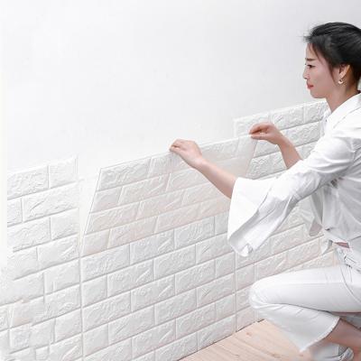 China Convenient 70x77cm 70x70cm 70x90cm PE 3d Foam Wallpaper Wall Panel Stickers for sale