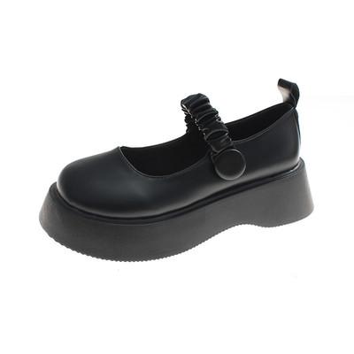 China Waterproof Platform Shoes Japanese Jk Lolita Cute And Comfortable Women 'S Thick-Soled Leather Flats Shoes for sale