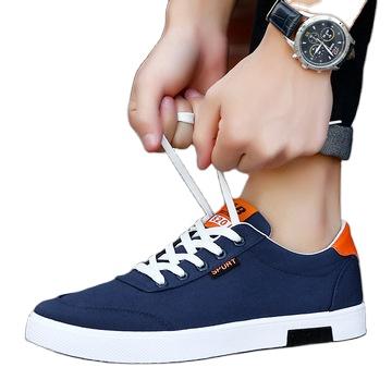 China Fashion Trend 2021 New Arrive Blue Fashion Men's Breathable Canvas Sneakers Fitness Sports Shoes for sale