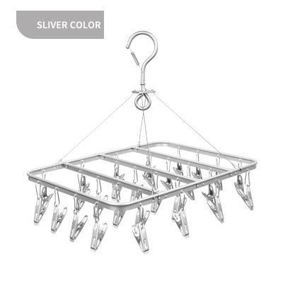 China Behind Doors/On Walls New Style Metal Dryer Laundry Hanging Scarf Drying Rack Hanger With 28 Clothespins for sale