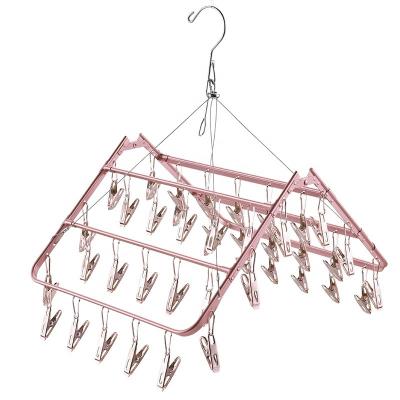 China Aluminum Clothes Rack With Clips Space Saving Drip Hanger Aluminum Clothes Rack With Clips for sale