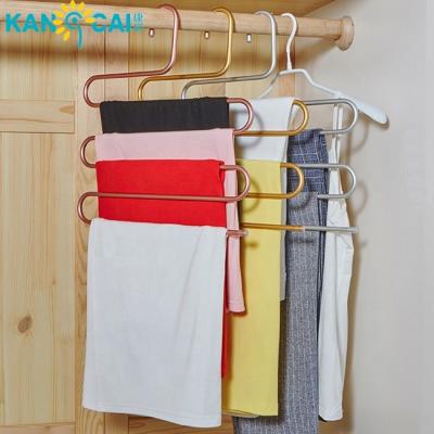 China Durable Cascade Gold s Pants Hangers Space Saving for sale