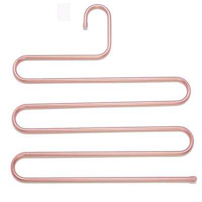 China Durable Eco-Friendly Multi Layer Clothes Hanger Space Saving Pants Hanger Non-slip Hanging for sale