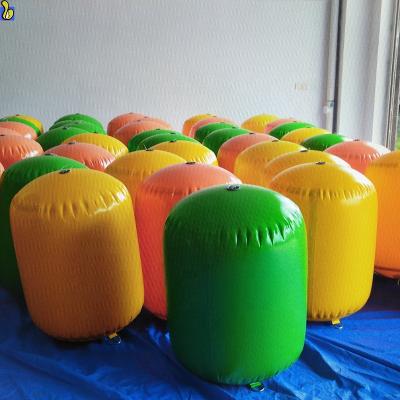 China 0.9mm PVC inflatable swim buoy, small inflatable water tube buoy for water sport game for sale