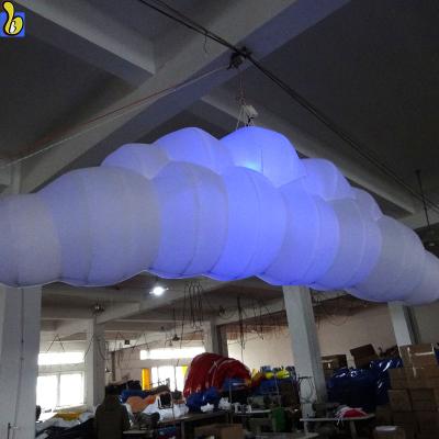 China 210T Ripstop Oxford Taffeta 210T Nylon Party Large Inflatable Cloud LED Cloud Decoration, Hanging Cloud Balloon with 16 color-changing LEDs C2015 for sale