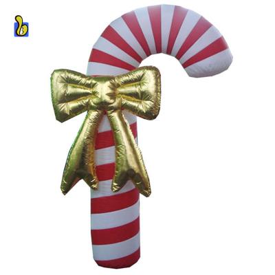 China PVC Tarpaulin Or PVC Vinyl Giant Inflatable Candy Cane For Christmas for sale