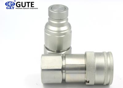 China 1 Inch Flat Face Hydraulic Couplers , NPT Thread Flush Face Hydraulic Quick Couplers for sale