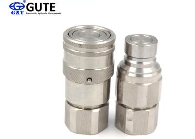 China Stainless Steel Flat Face Hydraulic Couplers , 1/2