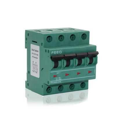 China The top standard IEC FPV-63 4P 10A, 16A, 20A 800vdc, 900vdc, 1000vdc, 1100vdc, DC 1200vdc sale circuit breaker 6kA/10kA for sale