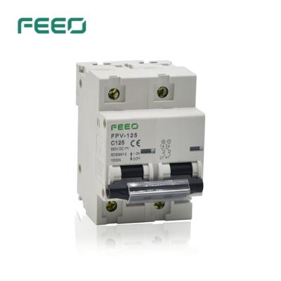 China FEEO 2P 125A DC 800V Circuit Breaker Solar Power Circuit Breaker FOR PV System C Curve MCB CE Certificate FPV-125 for sale