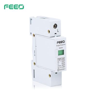 China Electronic equipment FEEO FSP-A40 AC SPD surge protection device for solar PV system 1P 5-10ka 230V/275V 358V/420V surge voltage protection with CE for sale