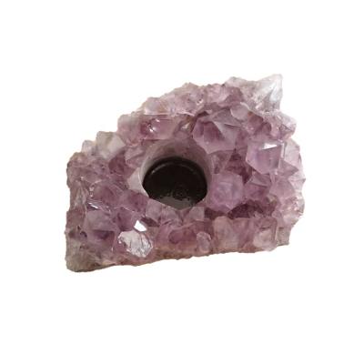 中国 China Wholesale Natural Raw Stone Candelabra Crystal Candlestick For Rose Quartz Amethyst Rough Healing 販売のため