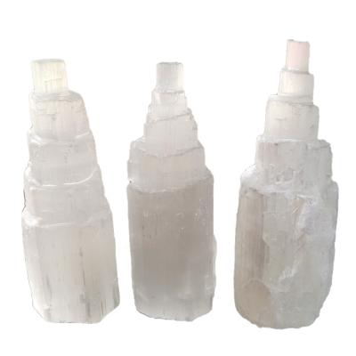 中国 High Quality Natural China Crystal Selenite Wand Lamps Gypsum Crystal Tower Crystal Lamp for Decoration 販売のため