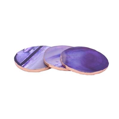 China Europe wholesale natural reiki agate crystal slice coaster agate slice crystal coasters for sale