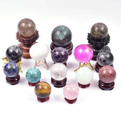 中国 China 200mm Crystal Ball Healing Purple Labradorite Crystal Sphere, 40mm Round Natural Clear Crystal Sphere Magic Ball Holder 販売のため