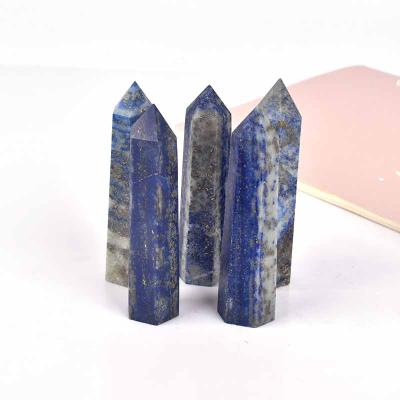 China Hexagonal Prismatic Crystal Lapis Lazis Crystal Point Crystal Point Gifts For Home Decoration Natural Healing Europe Wholesale for sale